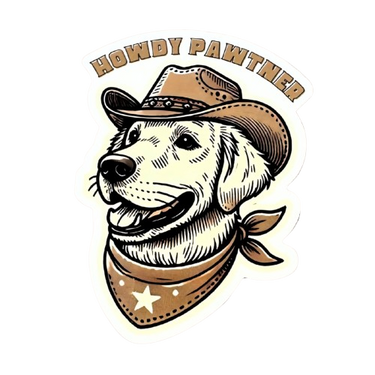 Howdy Pawtner Dog Sticker